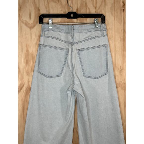 Warp + Weft Wide Leg Jeans Women’s Size 2 / 26 Light Wash NCE Nice Cote Crop - Picture 5 of 9